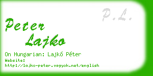 peter lajko business card